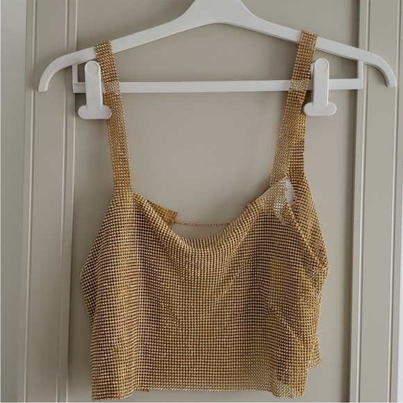 Line & Dot Tops - Line & dot Mesh crop top